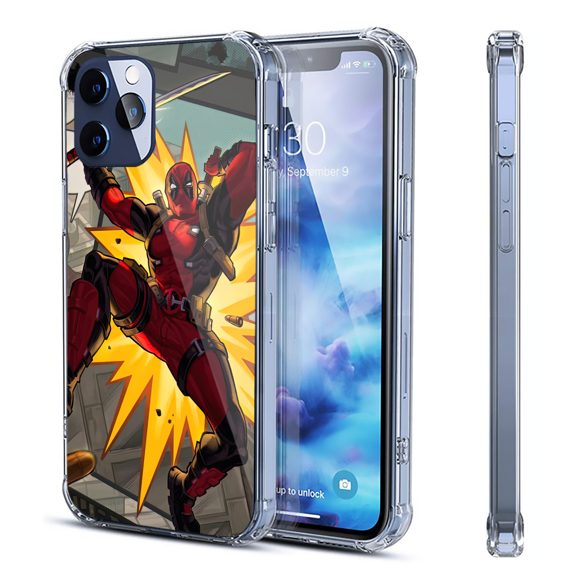 （画像用） Deadpool デッドプール 【iPhone 12シリーズ対応】透明スマホケース（クリアソフトケース）